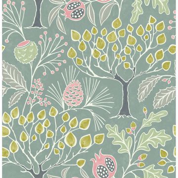 Picture of Shiloh Green Botanical Wallpaper