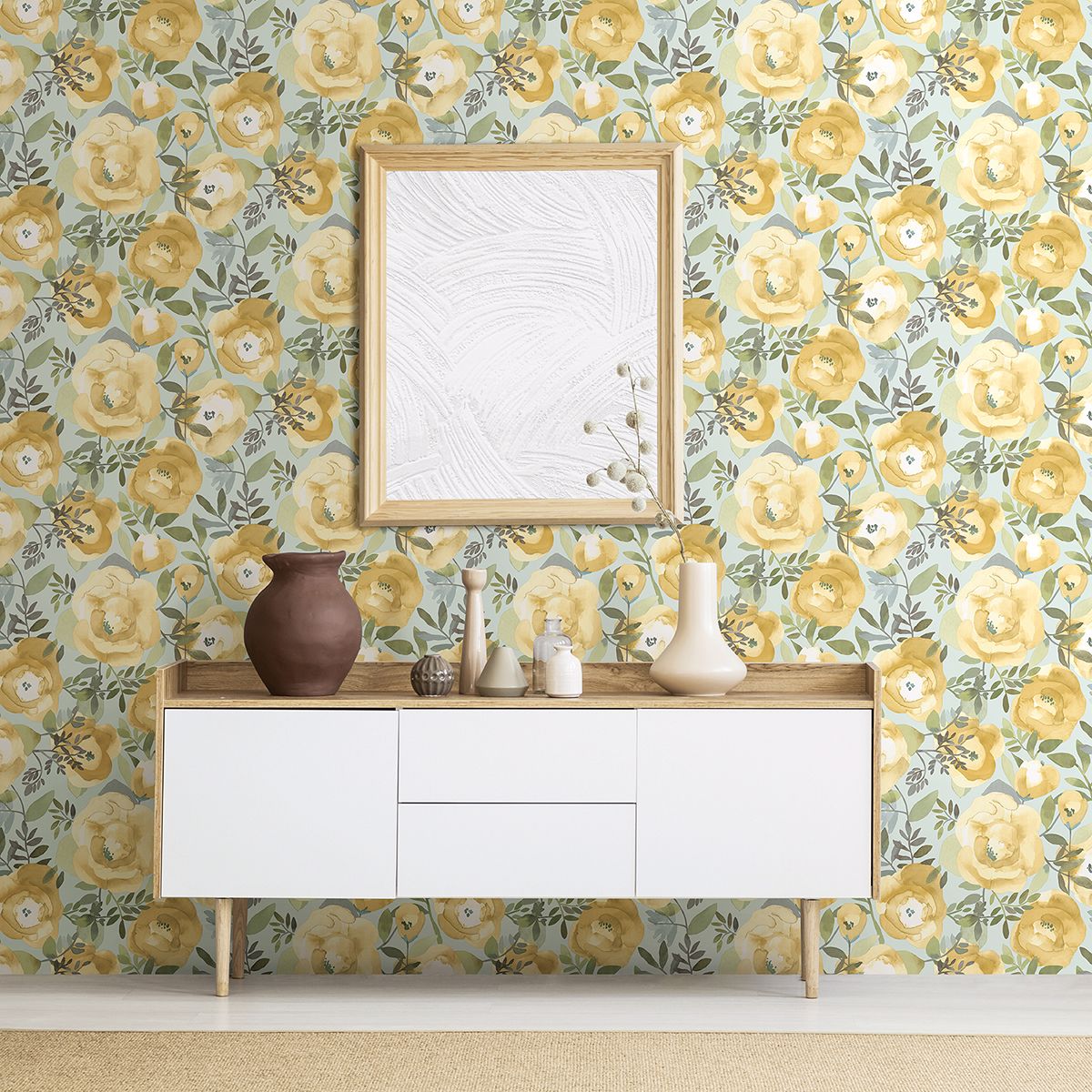 290325837 Orla Yellow Floral Wallpaper by AStreet Prints