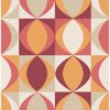 Picture of Archer Red Linen Geometric Wallpaper