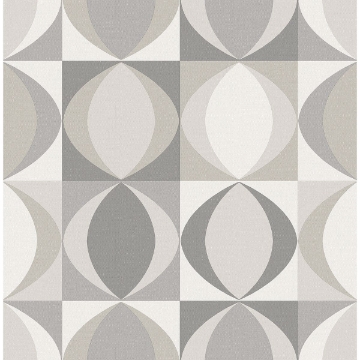 Picture of Archer Grey Linen Geometric Wallpaper