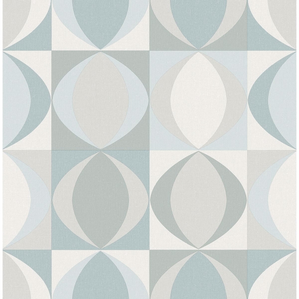 Picture of Archer Light Blue Linen Geometric Wallpaper
