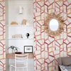 Picture of Tate Pink Geometric Linen Wallpaper