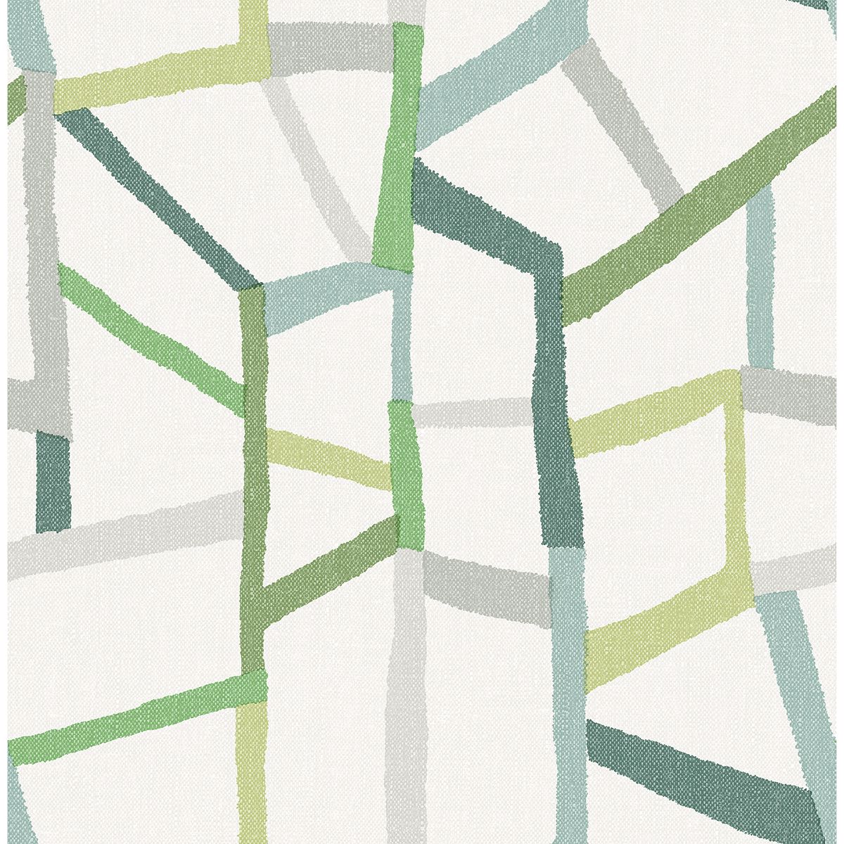 2903-25847 - Tate Green Geometric Linen Wallpaper - by A-Street Prints
