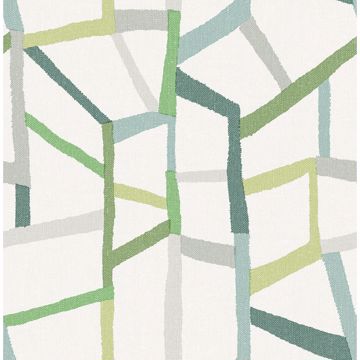 Picture of Tate Green Geometric Linen Wallpaper