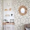Picture of Tate Grey Geometric Linen Wallpaper