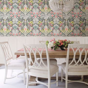 Show details for Vera Multicolor Floral Damask Wallpaper