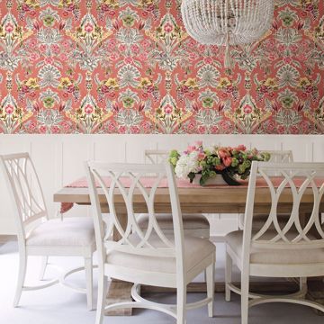 Show details for Vera Pink Floral Damask Wallpaper