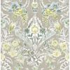 Picture of Vera Light Green Floral Damask Wallpaper