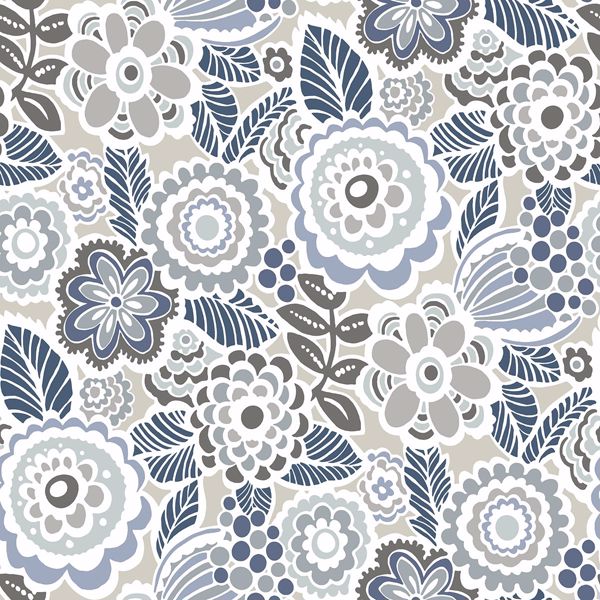 Picture of Lucy Grey Floral Wallpaper