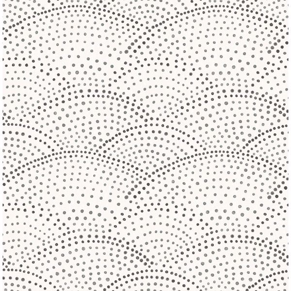 Picture of Bennett Charcoal Dotted Scallop Wallpaper