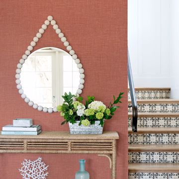 Show details for Jocelyn Pink Faux Linen Wallpaper