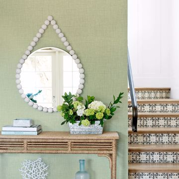 Show details for Jocelyn Light Green Faux Linen Wallpaper