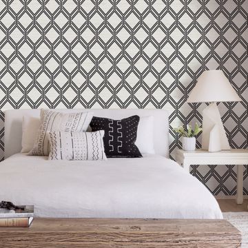 Show details for Vaughan Grey Geometric Wallpaper