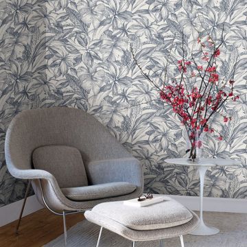 Show details for Simone Denim Tropical Wallpaper