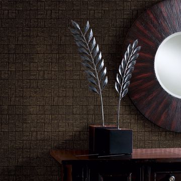 Show details for Glint Black Distressed Geometric Wallpaper