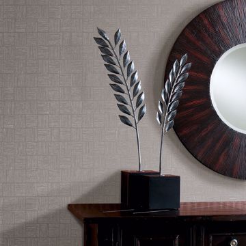 Show details for Glint Silver Distressed Geometric Wallpaper