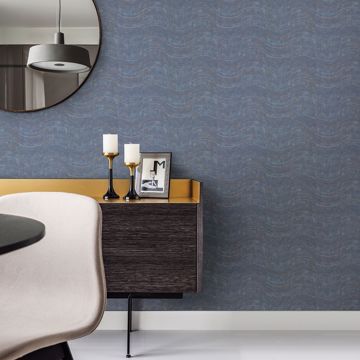 Show details for Hydra Blue Geometric Wallpaper