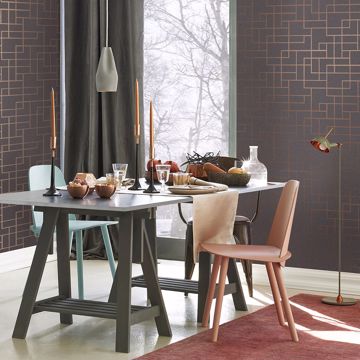 Show details for Mason Dark Grey Geometric Wallpaper