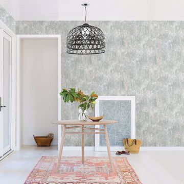 Show details for Micah Teal Distressed Texture Wallpaper