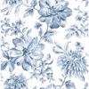 Picture of Gabriela Blue Floral Wallpaper