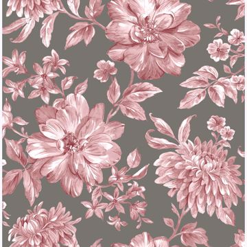 Show details for Gabriela Rasberry Floral Wallpaper