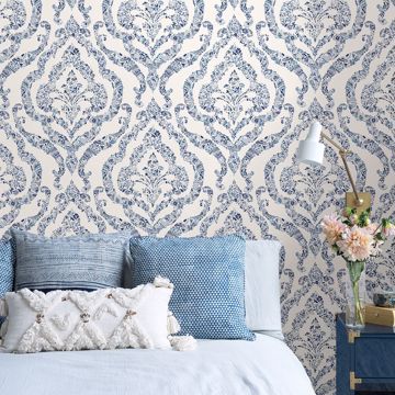 Show details for Blue Guildford Peel and Stick Wallpaper