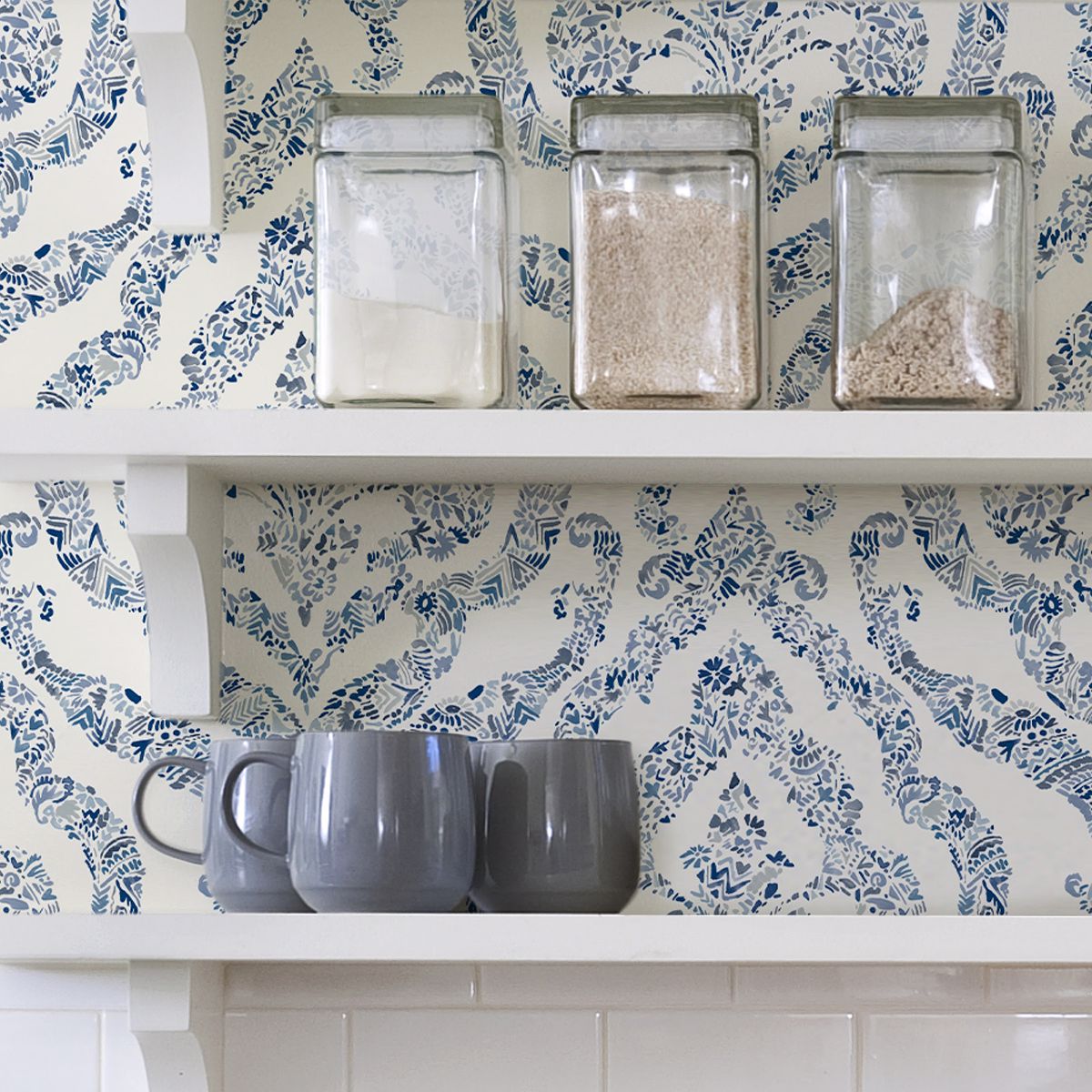 NUS3547 Blue Guildford Peel and Stick Wallpaper by NuWallpaper
