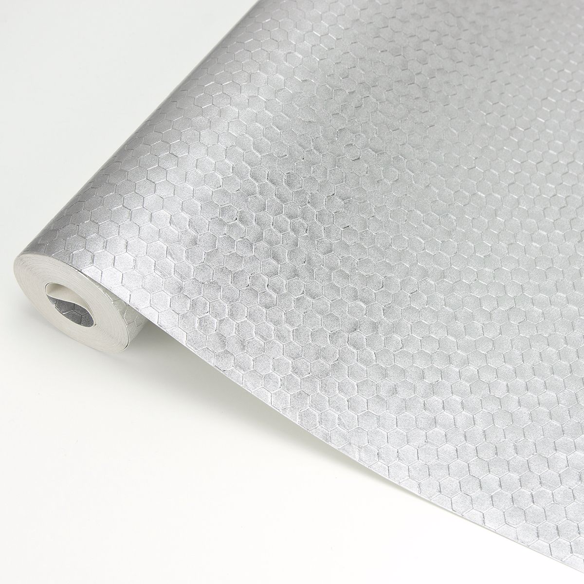 2927-42485 - Carbon Silver Honeycomb Geometric Wallpaper - by Brewster