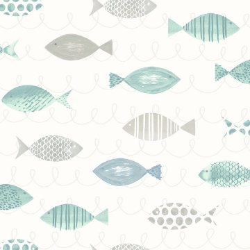 Picture of Key West Teal Sea Fish Wallpaper