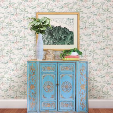 Show details for Lagoon Teal Scenic Island Wallpaper