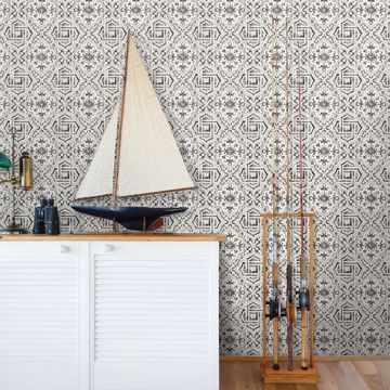 Show details for Sonoma Black Beach Tile Wallpaper