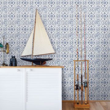 Show details for Sonoma Blue Beach Tile Wallpaper