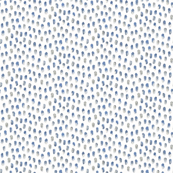 Picture of Sand Drips Blue Painted Dots Wallpaper