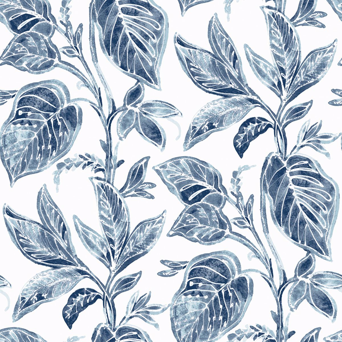 3120 13625 Mangrove Blue Botanical Wallpaper By Chesapeake