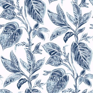 Picture of Mangrove Blue Botanical Wallpaper