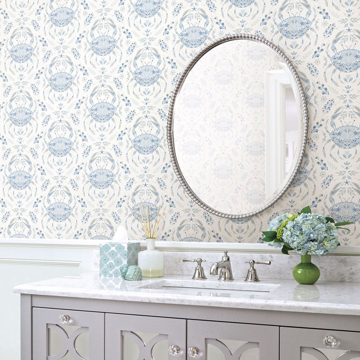 Show details for Annapolis Light Blue Crustacean Wallpaper
