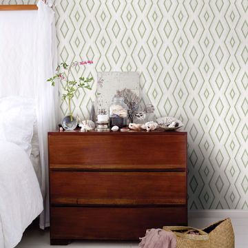 Show details for Santa Cruz Green Geometric Wallpaper