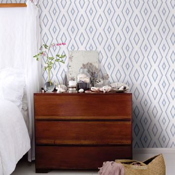 Show details for Santa Cruz Blue Geometric Wallpaper