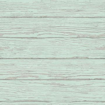 Picture of Rehoboth Mint Distressed Wood Wallpaper