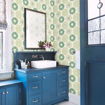 Show details for Sunkissed Green Floral Wallpaper