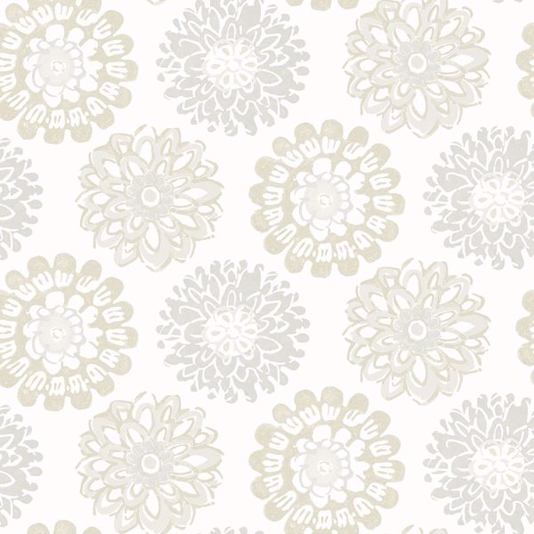 Picture of Sunkissed Light Grey Floral Wallpaper