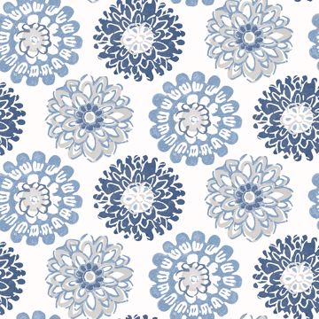 Picture of Sunkissed Blue Floral Wallpaper