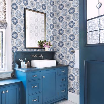 Show details for Sunkissed Blue Floral Wallpaper