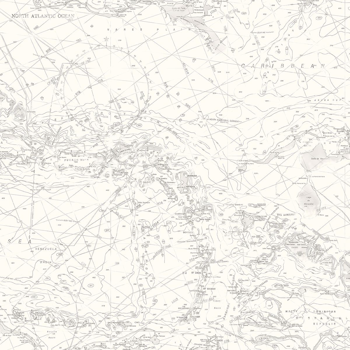 3120-161710 - Charts Grey Map Wallpaper - by Chesapeake