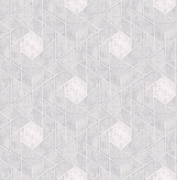 Picture of Granada Light Grey Geometric Wallpaper- Scott Living