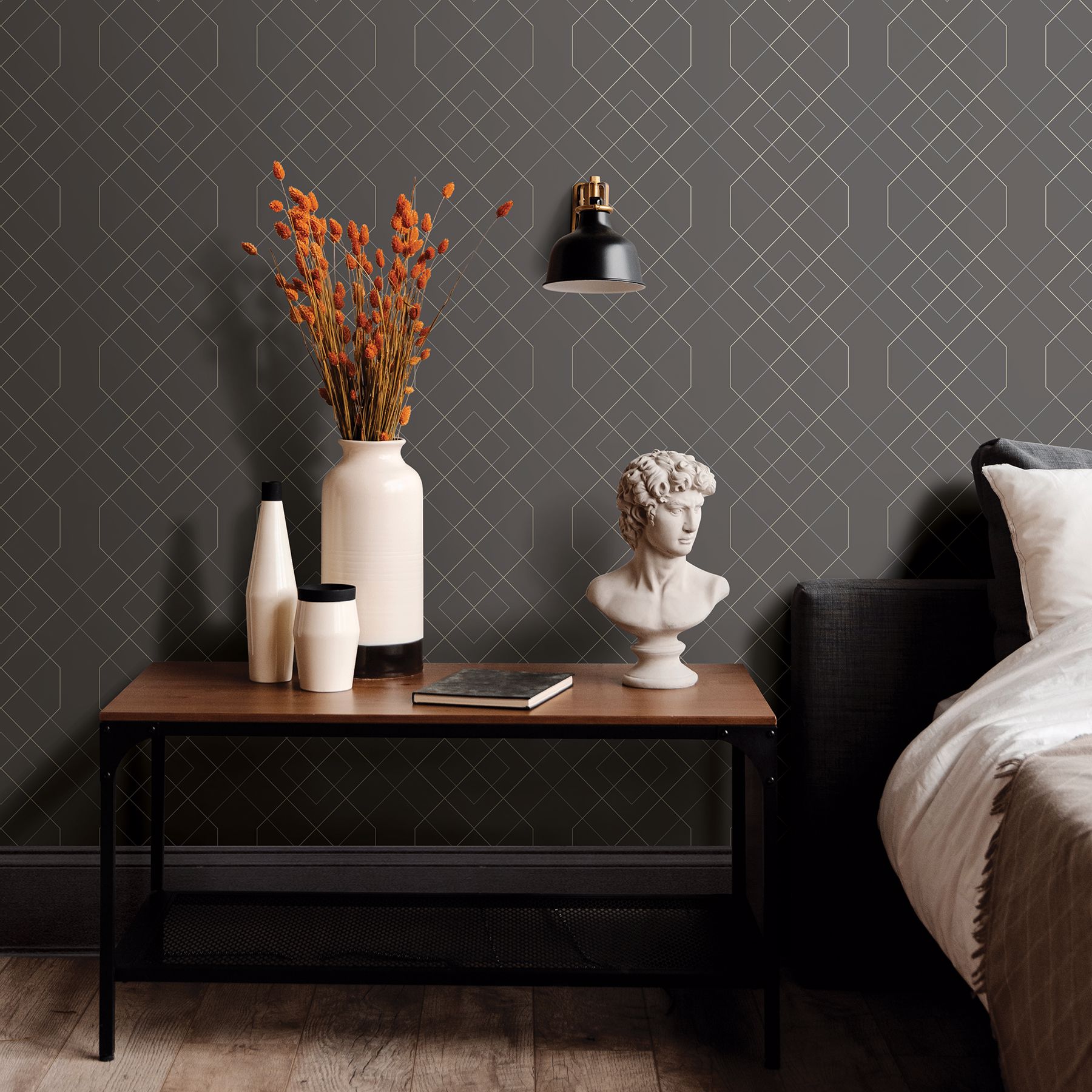 2964-25912 - Ballard Grey Geometric Wallpaper - by A-Street Prints