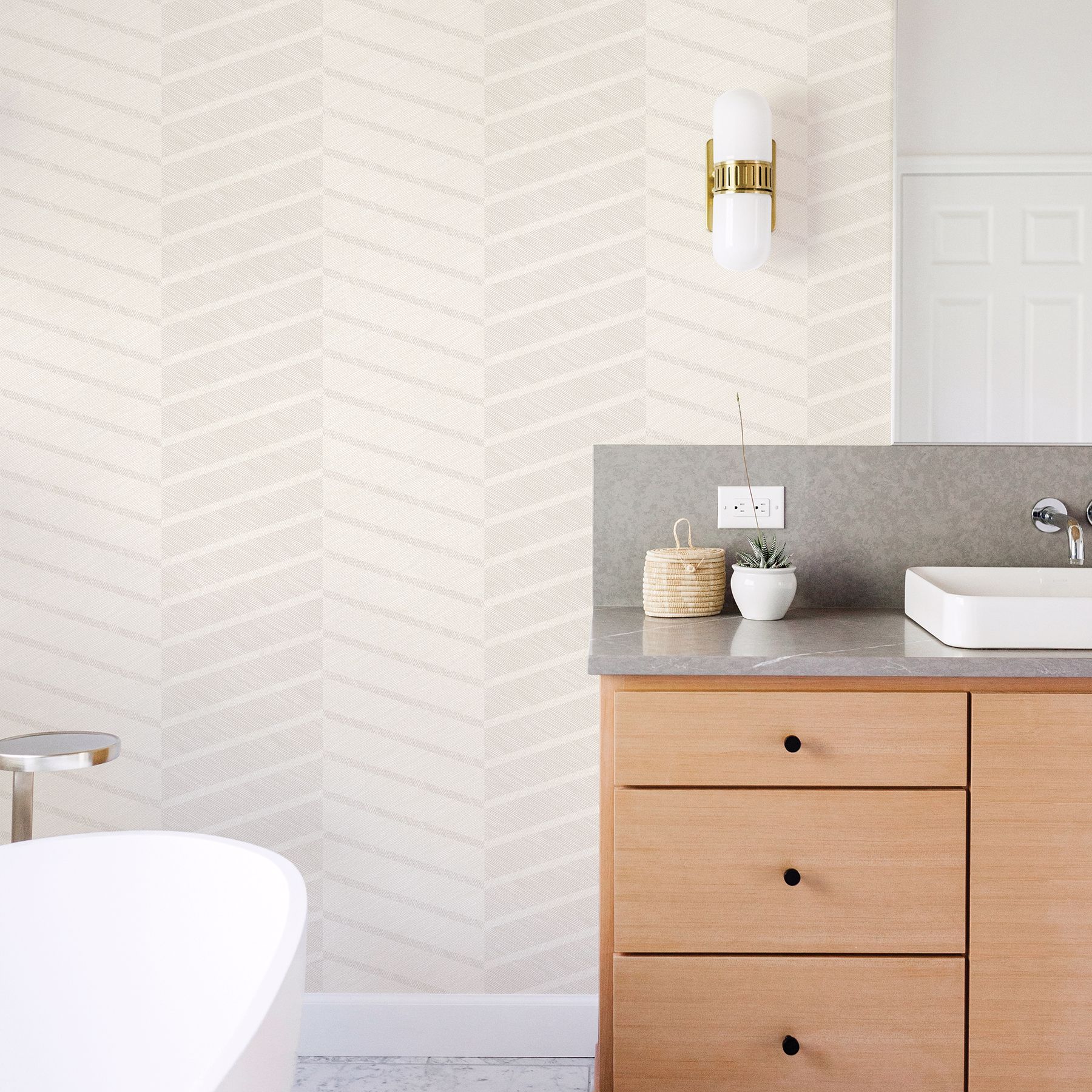 296425919 Aspen White Chevron Wallpaper by AStreet Prints