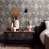 Picture of Westport Charcoal Geometric Wallpaper- Scott Living