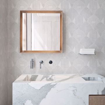 Show details for Westport Dove Geometric Wallpaper- Scott Living