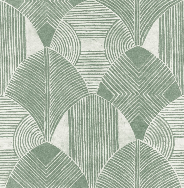 Picture of Westport Green Geometric Wallpaper- Scott Living